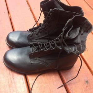 12 extra wide men’s protective combat boots black